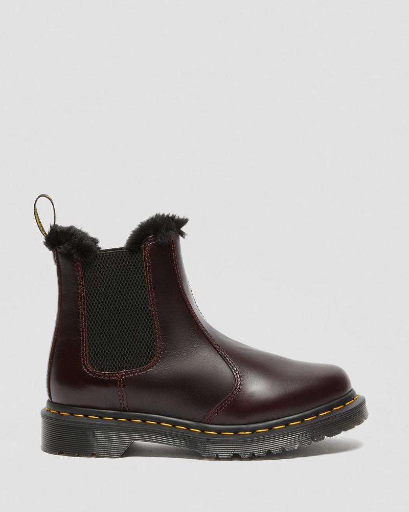 Dr Martens 2976 Leonore Faux Fur Gevoerde Laarsjes Dames Bordeaux | NL 658TCE